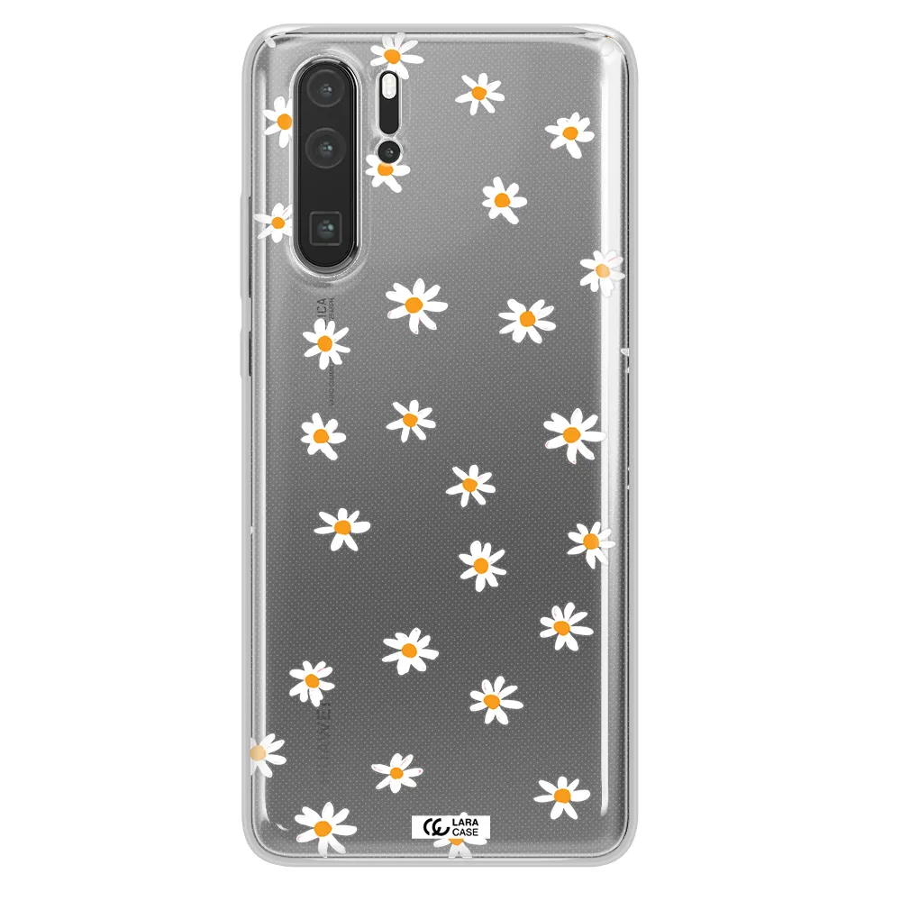 a white background with orange dots Huawei P30 Pro Clear TPU Case