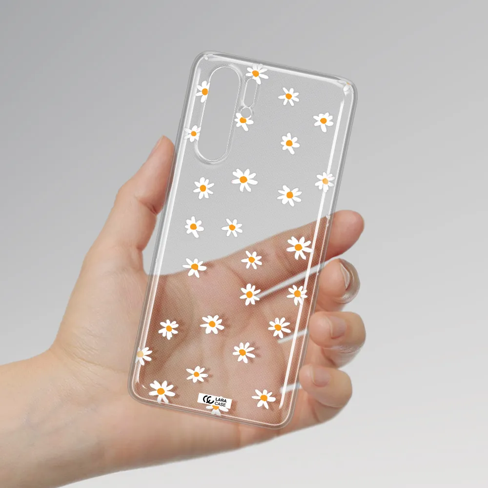 a white background with orange dots Huawei P30 Pro Clear TPU Case