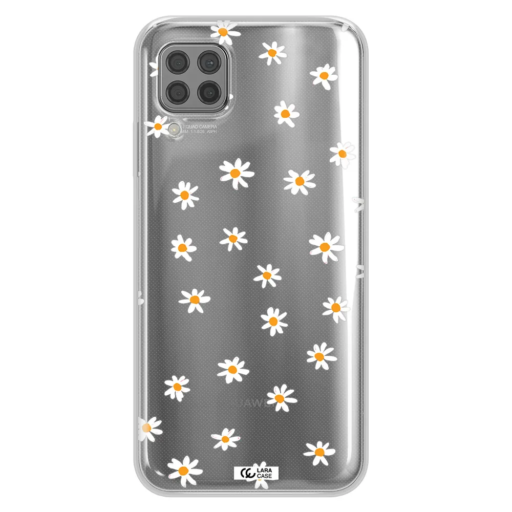 a white background with orange dots Huawei P40 Lite Clear TPU Case