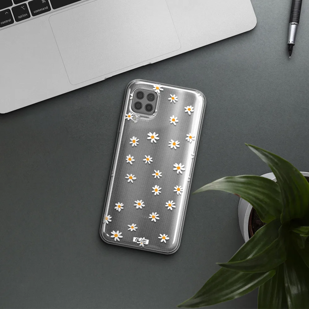 a white background with orange dots Huawei P40 Lite Clear TPU Case