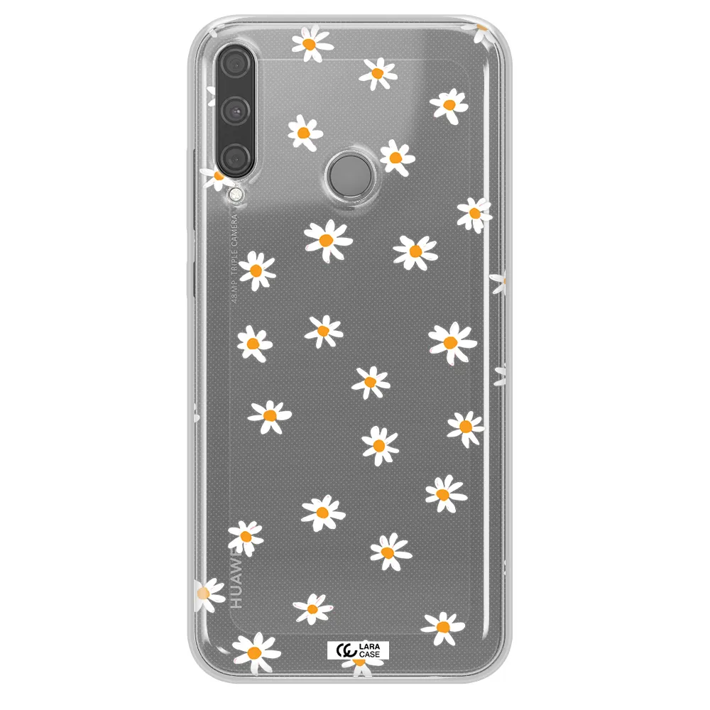 a white background with orange dots Huawei P40 Lite E Clear TPU Case