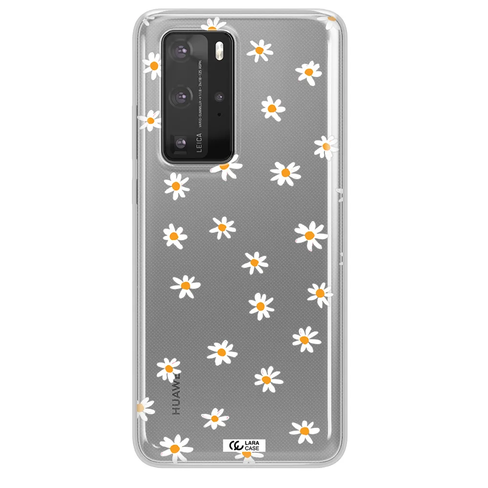 a white background with orange dots Huawei P40 Pro Clear TPU Case
