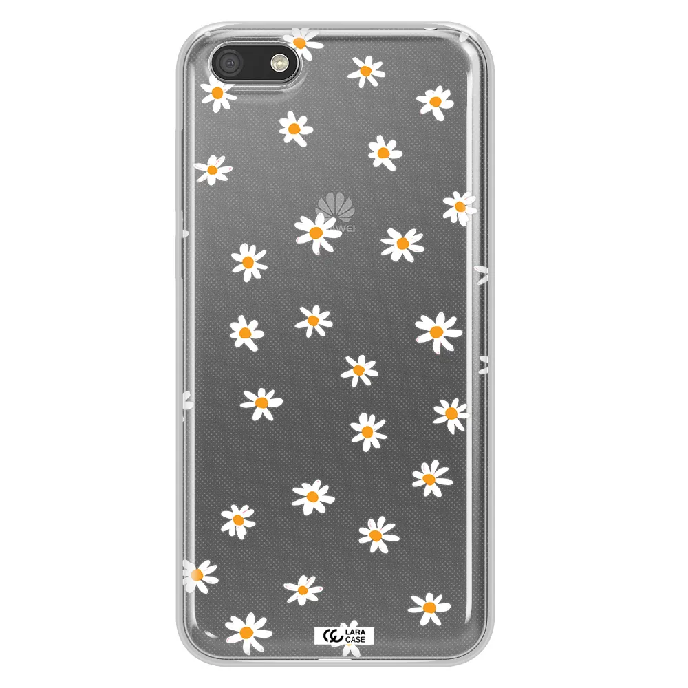 a white background with orange dots Huawei Y5 2018 Clear TPU Case