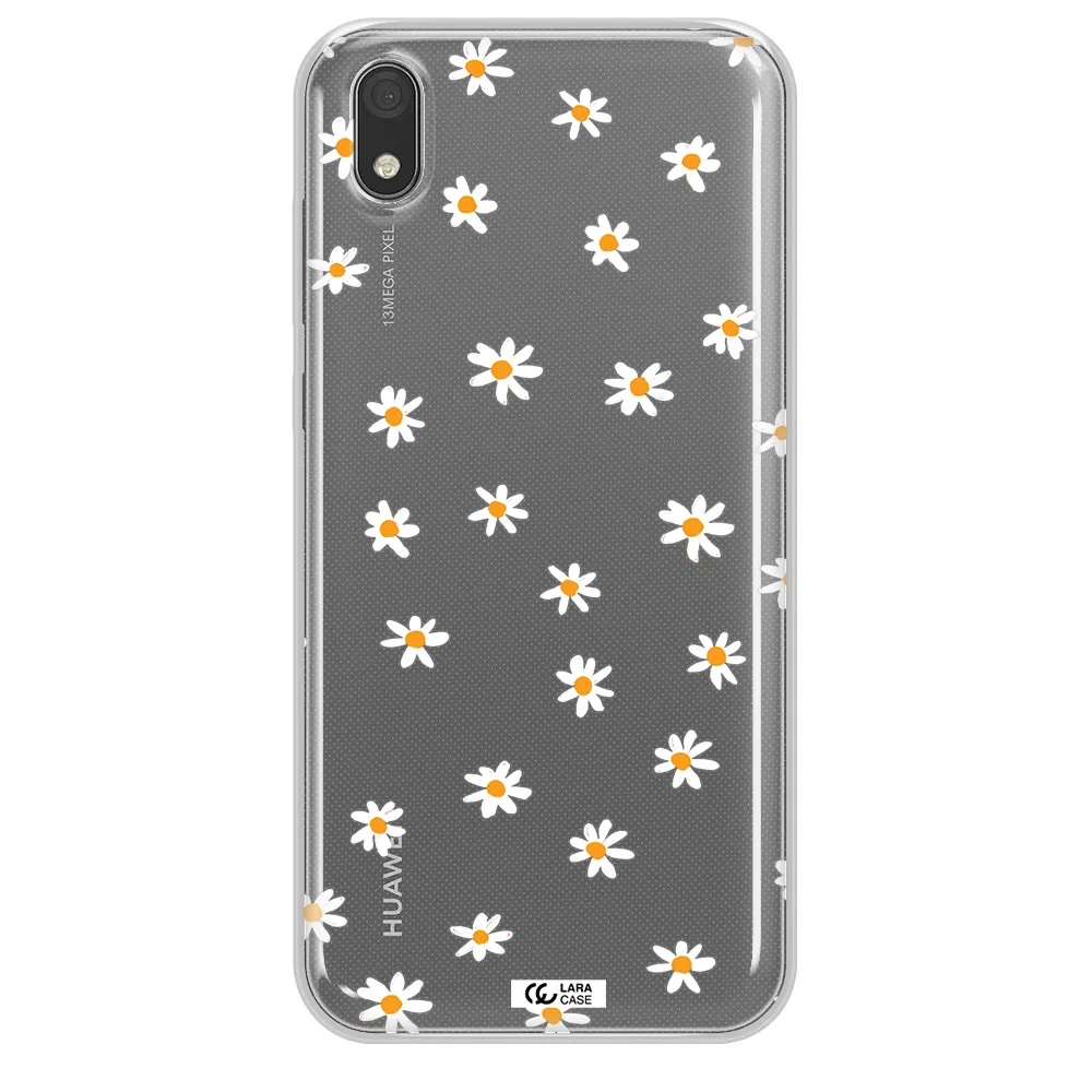 a white background with orange dots Huawei Y5 2019 Clear TPU Case