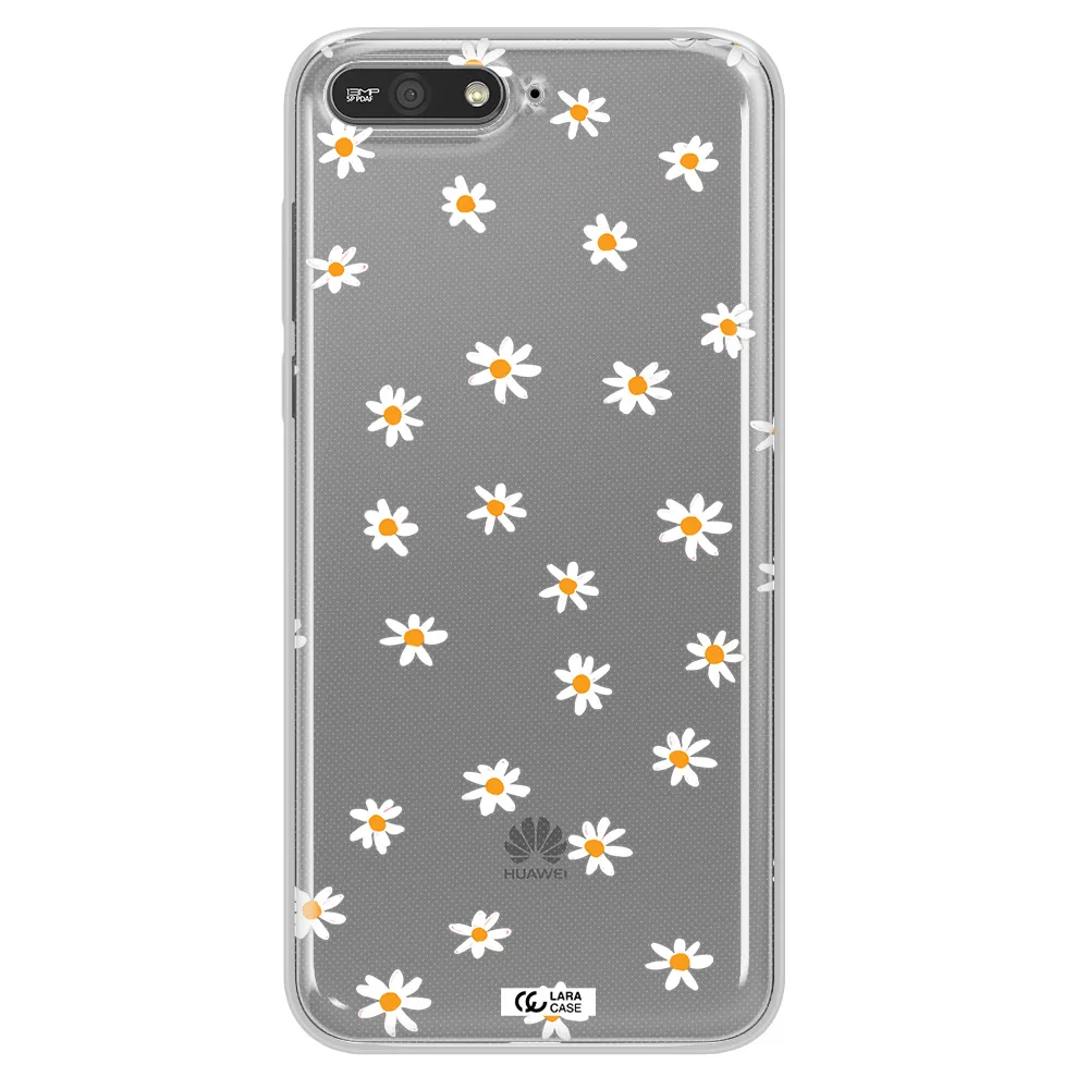 a white background with orange dots Huawei Y6 2018 Clear TPU Case
