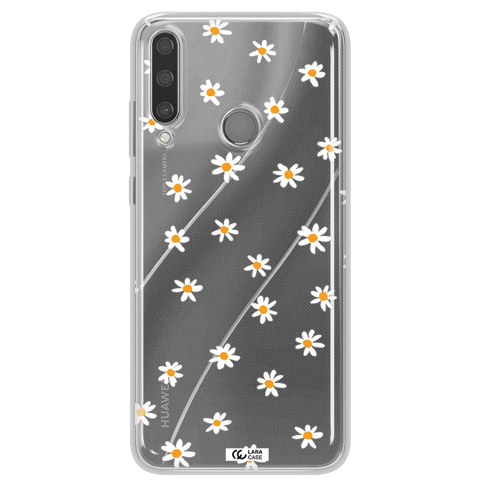 a white background with orange dots Huawei Y6P Clear TPU Case