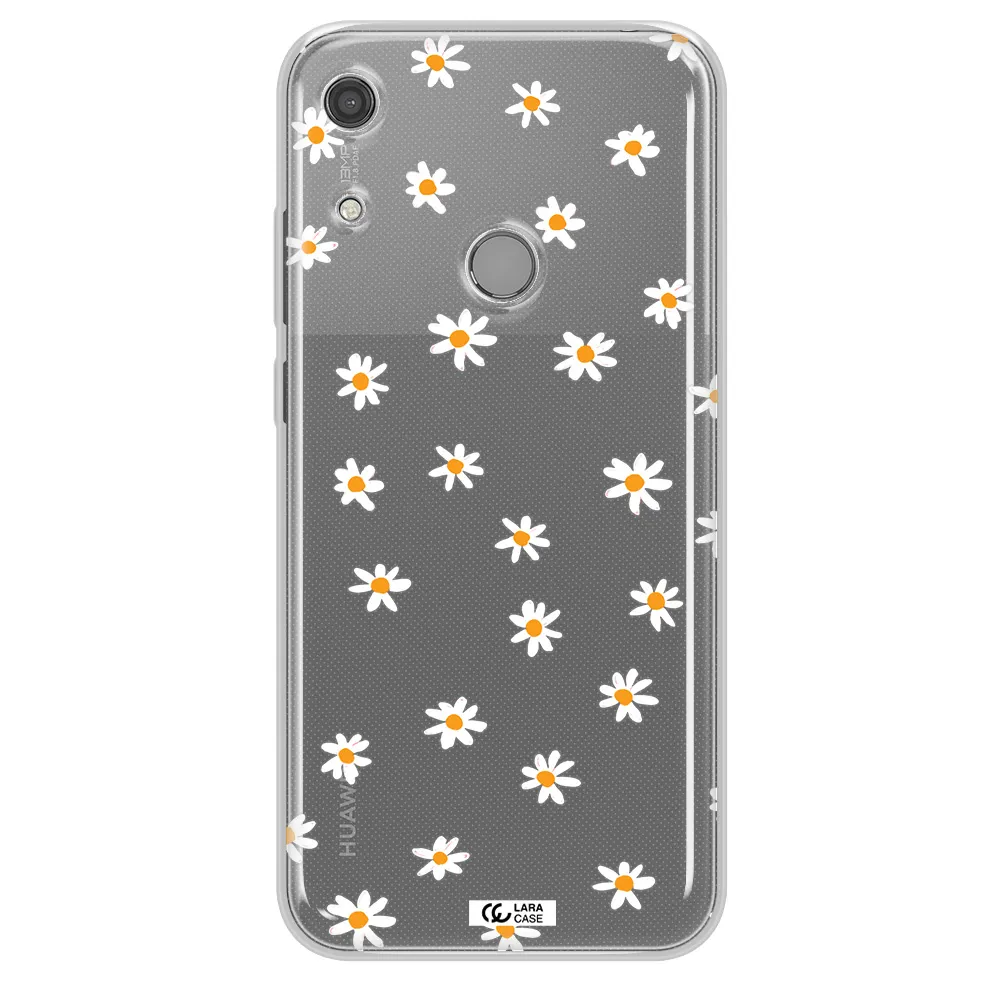 a white background with orange dots Huawei Y6S Clear TPU Case