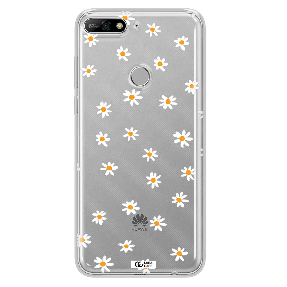 a white background with orange dots Huawei Y7 2018 Clear TPU Case
