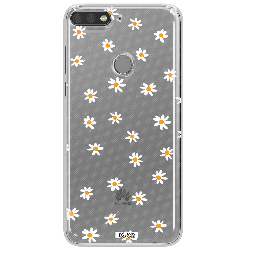 a white background with orange dots Huawei Y7 Prime 2018 Clear TPU Case