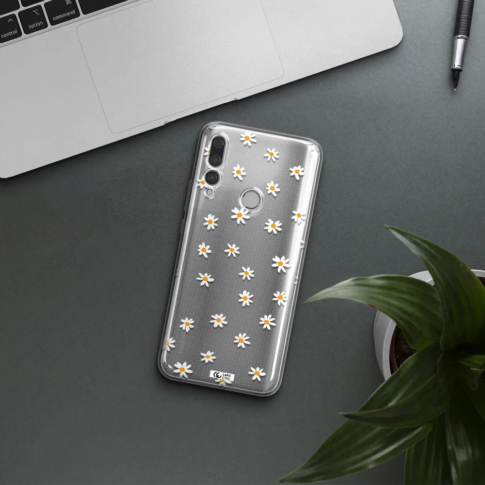 a white background with orange dots Huawei Y9 Prime 2019 Clear TPU Case