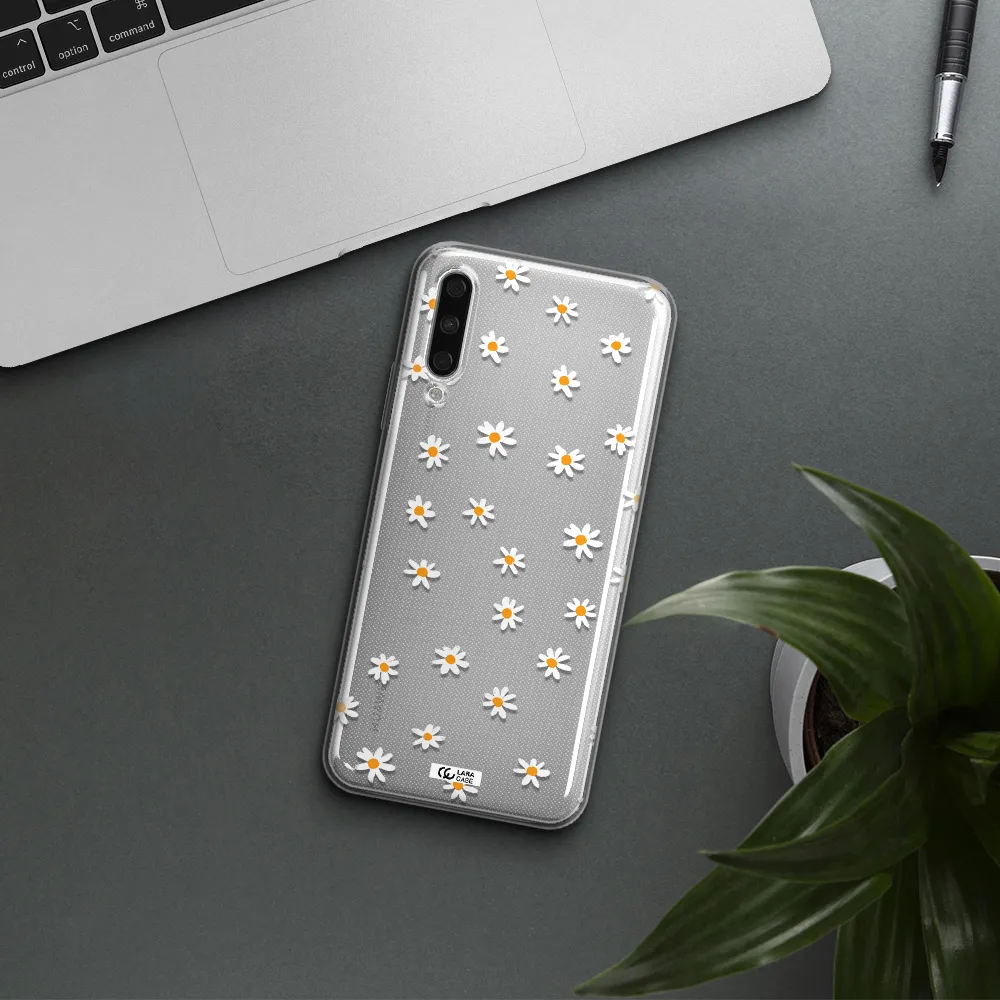 A White Background With Orange Dots Huawei Y9S Clear Tpu Case