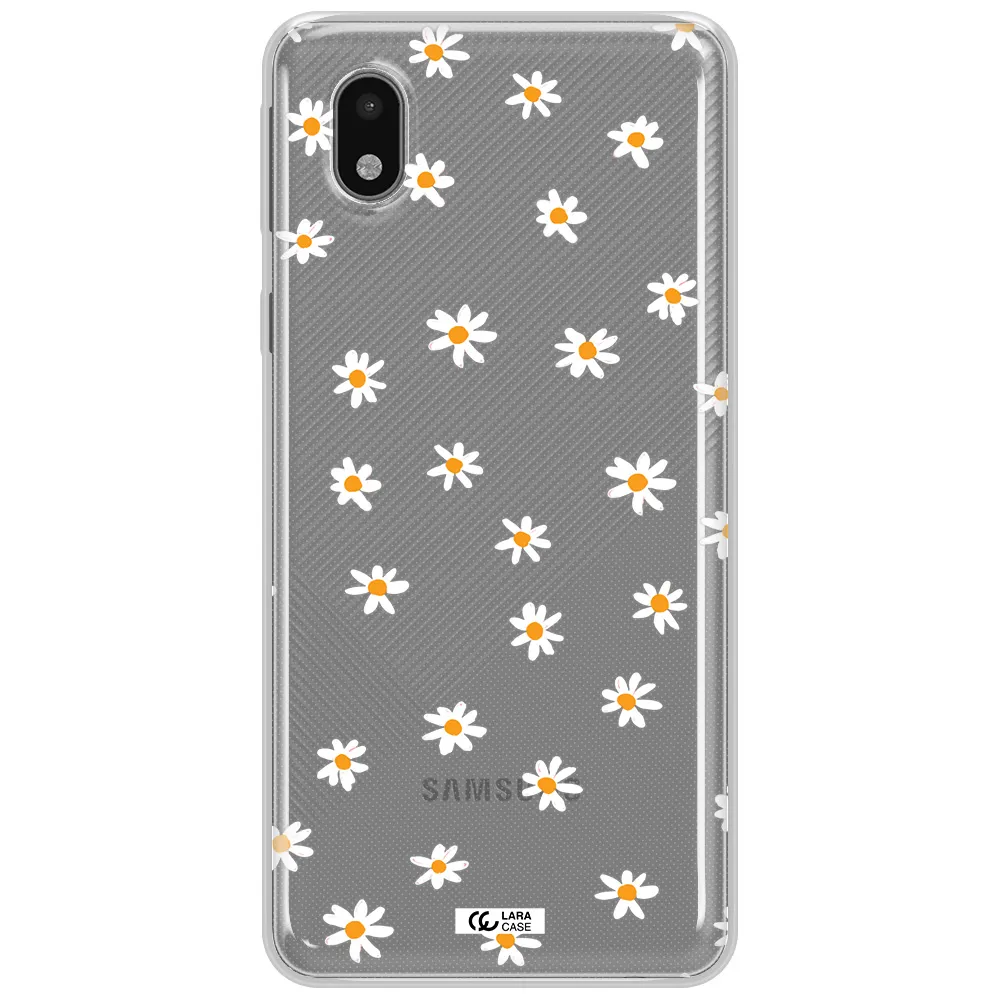 A White Background With Orange Dots Samsung A01 Core Clear Tpu Case