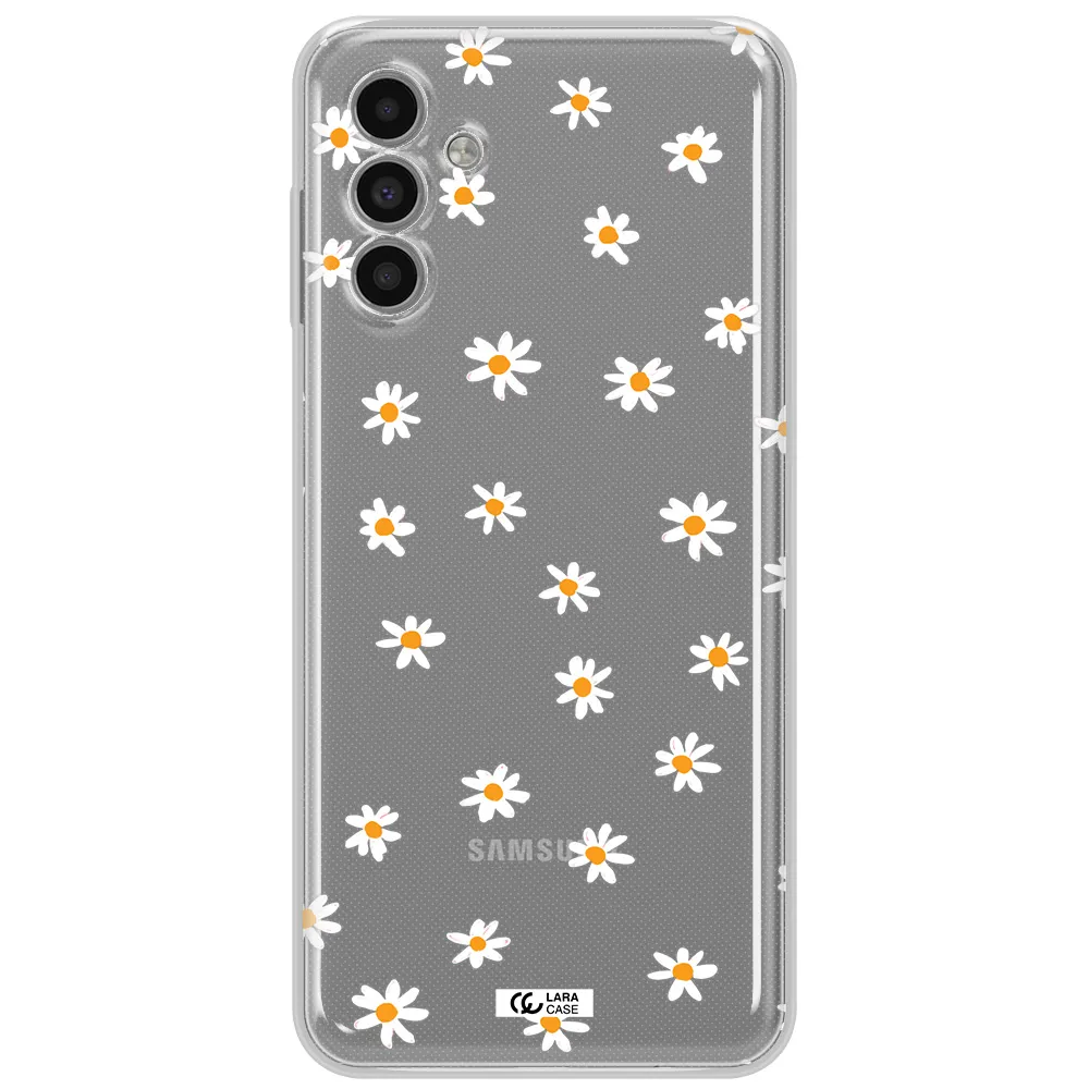 A White Background With Orange Dots Samsung A13 5G Clear Tpu Case