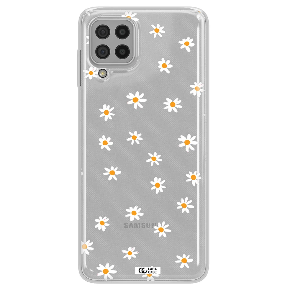 a white background with orange dots Samsung A22 4g Clear TPU Case