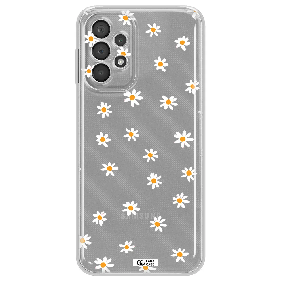 A White Background With Orange Dots Samsung A23 5G Clear Tpu Case