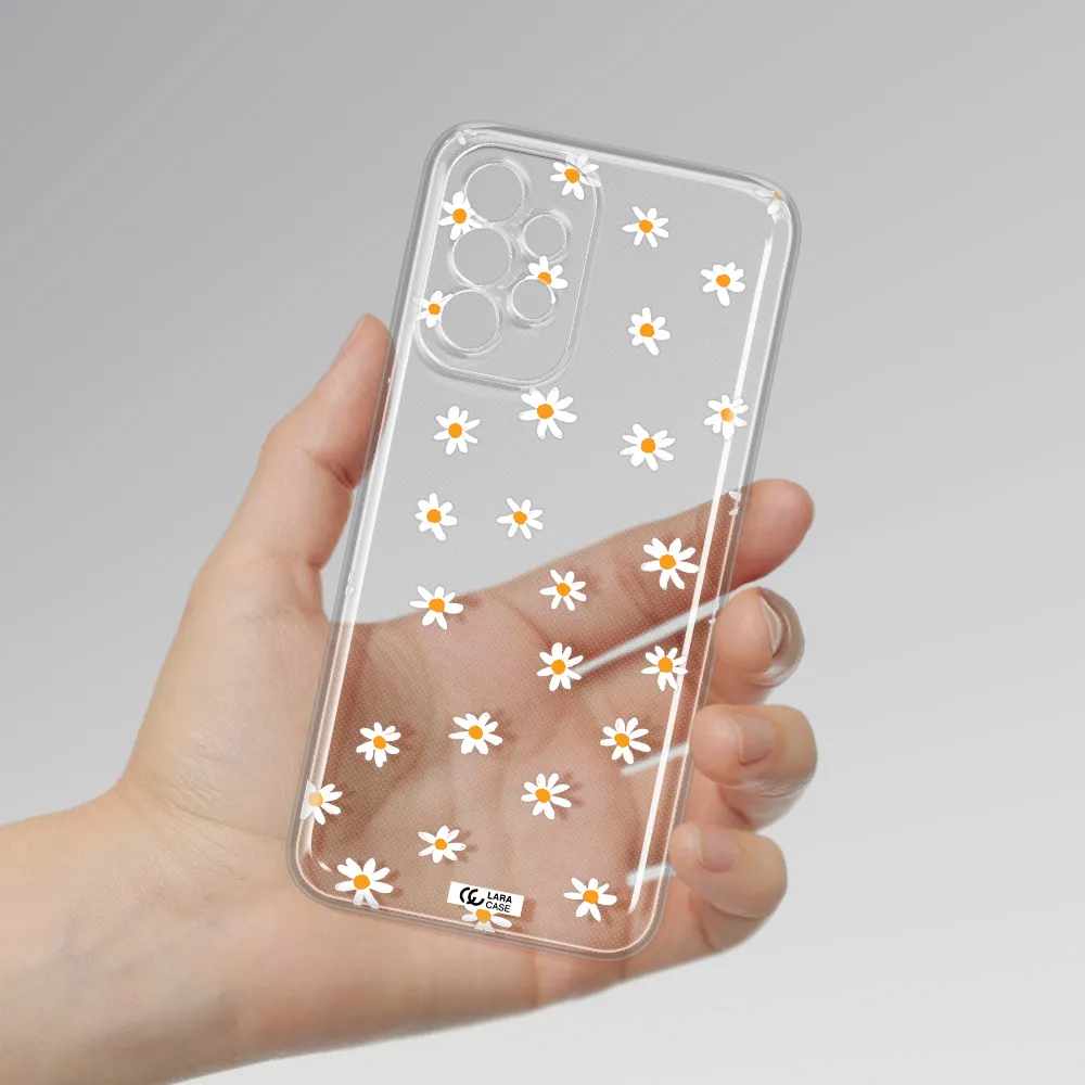 A White Background With Orange Dots Samsung A23 5G Clear Tpu Case