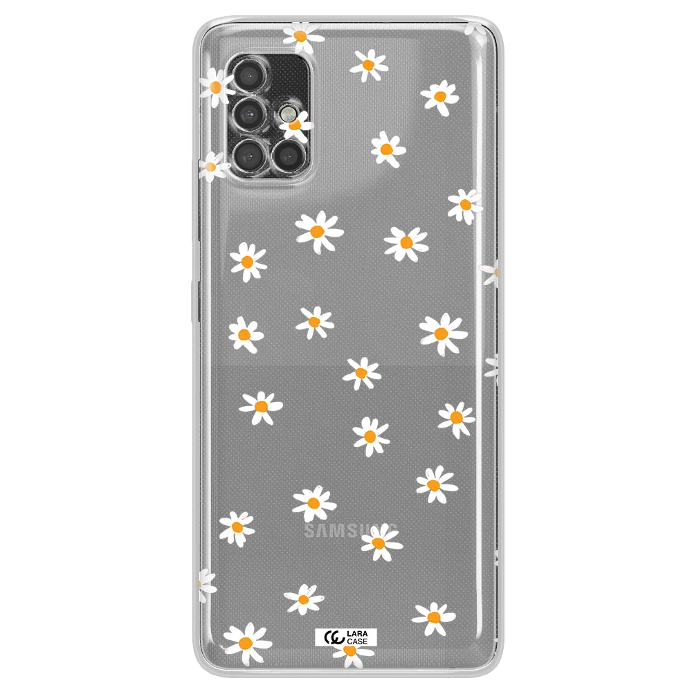 A White Background With Orange Dots Samsung A40S Clear Tpu Case
