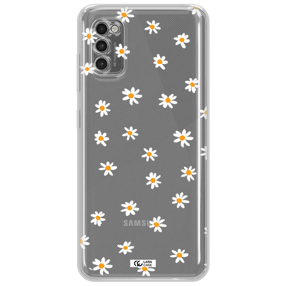 A White Background With Orange Dots Samsung A41 Clear Tpu Case