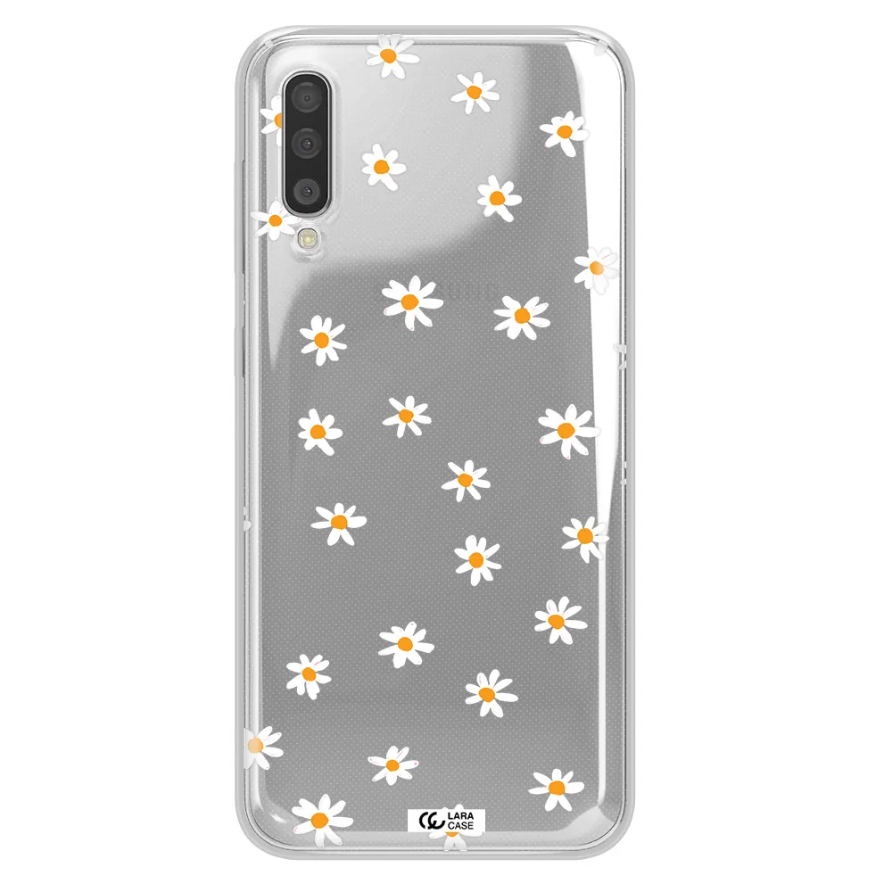 A White Background With Orange Dots Samsung A50S Clear Tpu Case