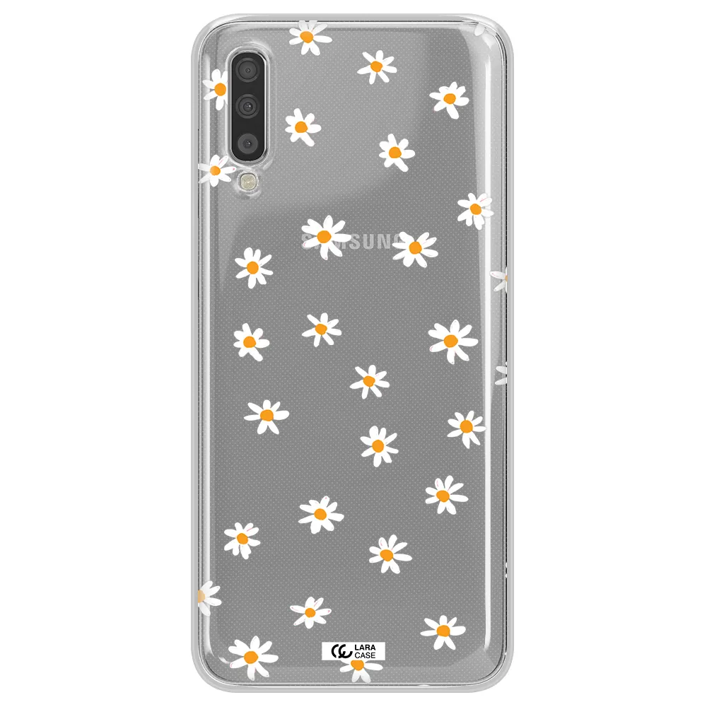 A White Background With Orange Dots Samsung A70S Clear Tpu Case