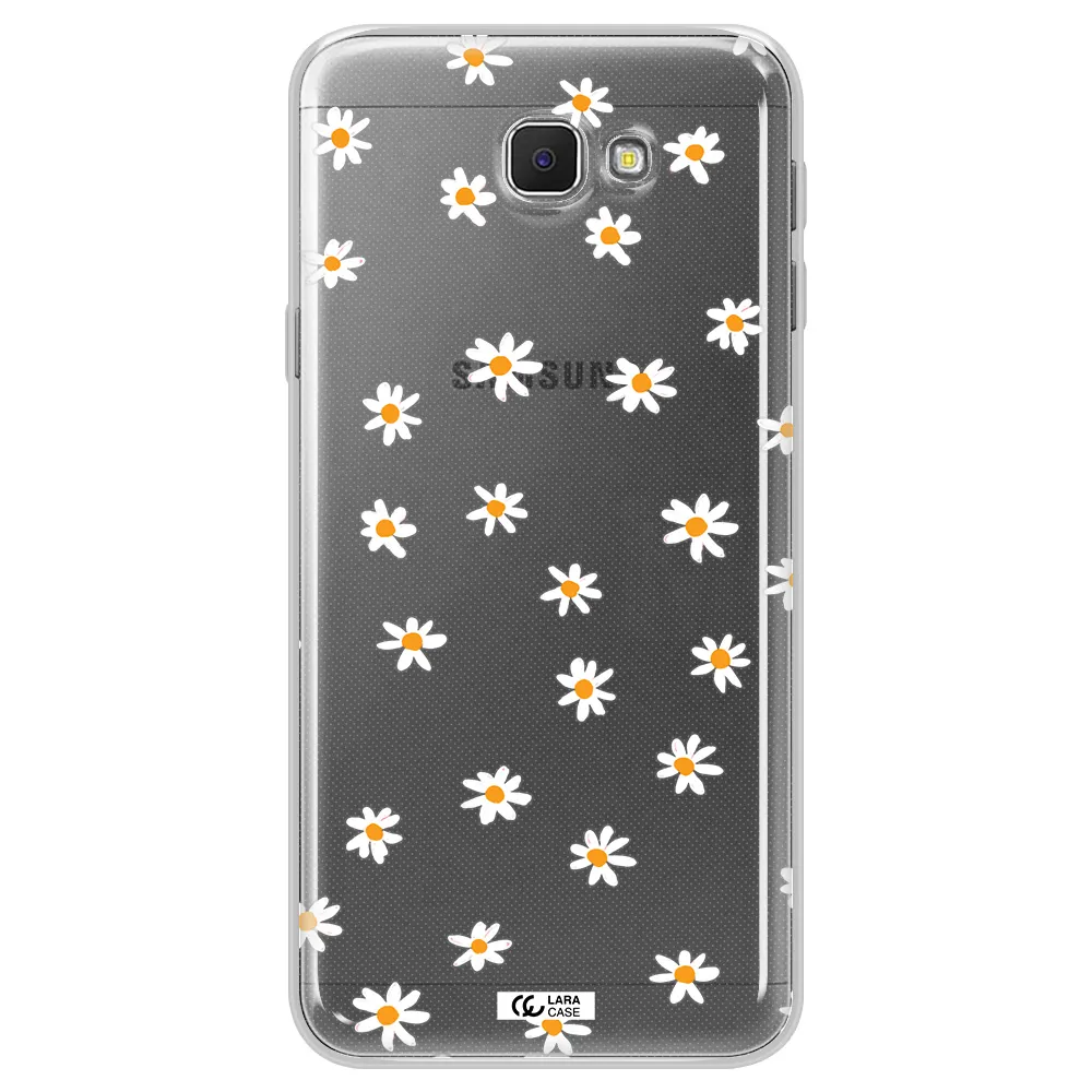 a white background with orange dots Samsung J5 Prime Clear TPU Case