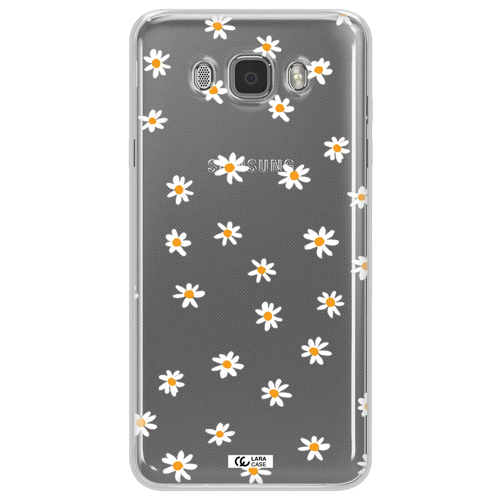 a white background with orange dots Samsung J7 2016 Clear TPU Case
