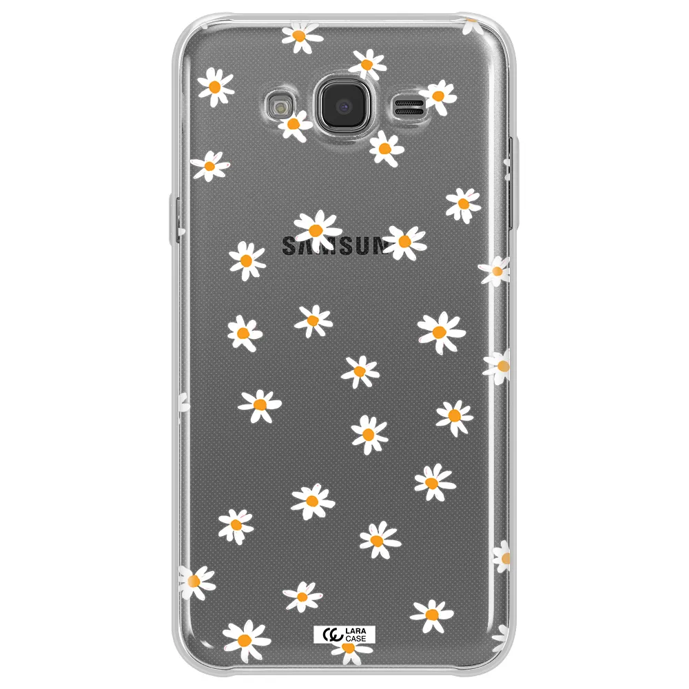 a white background with orange dots Samsung J7 Clear TPU Case