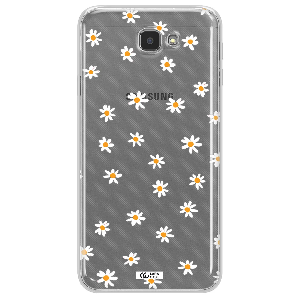 a white background with orange dots Samsung J7 Prim Clear TPU Case