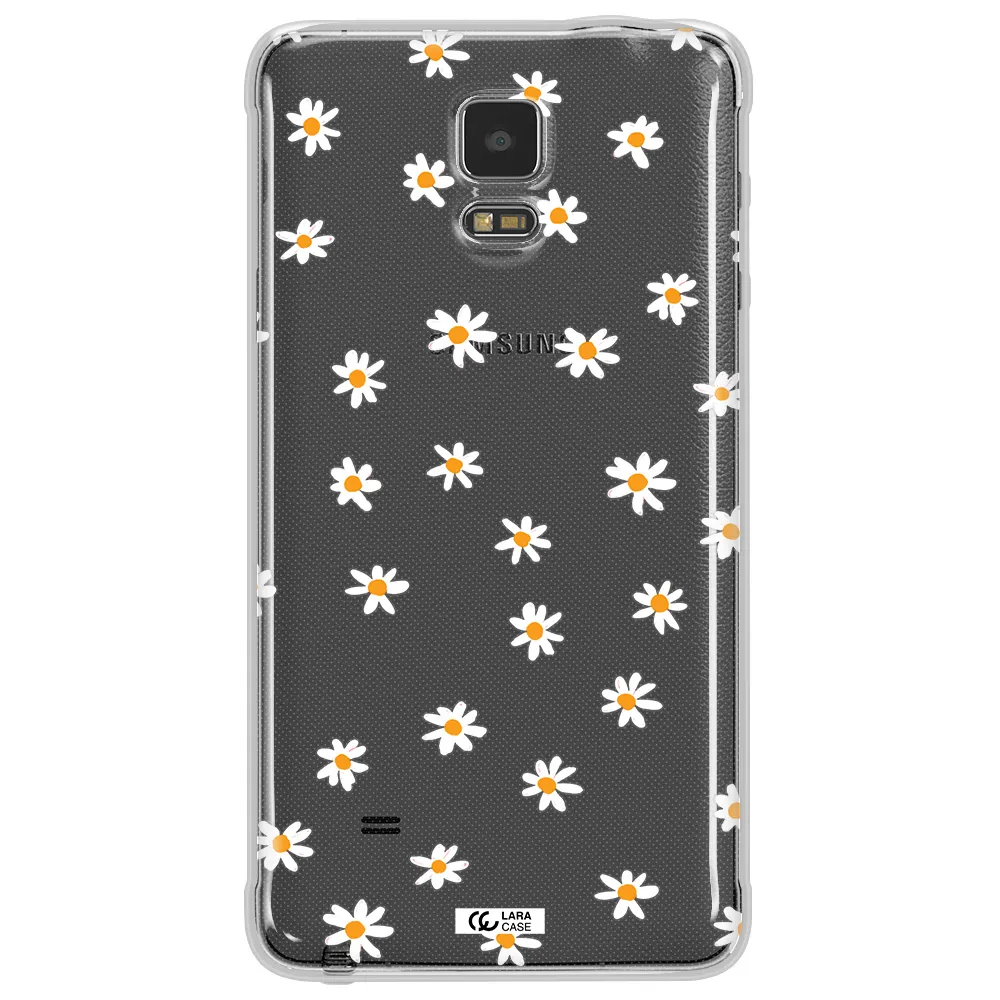 a white background with orange dots Samsung Note 4 Clear TPU Case