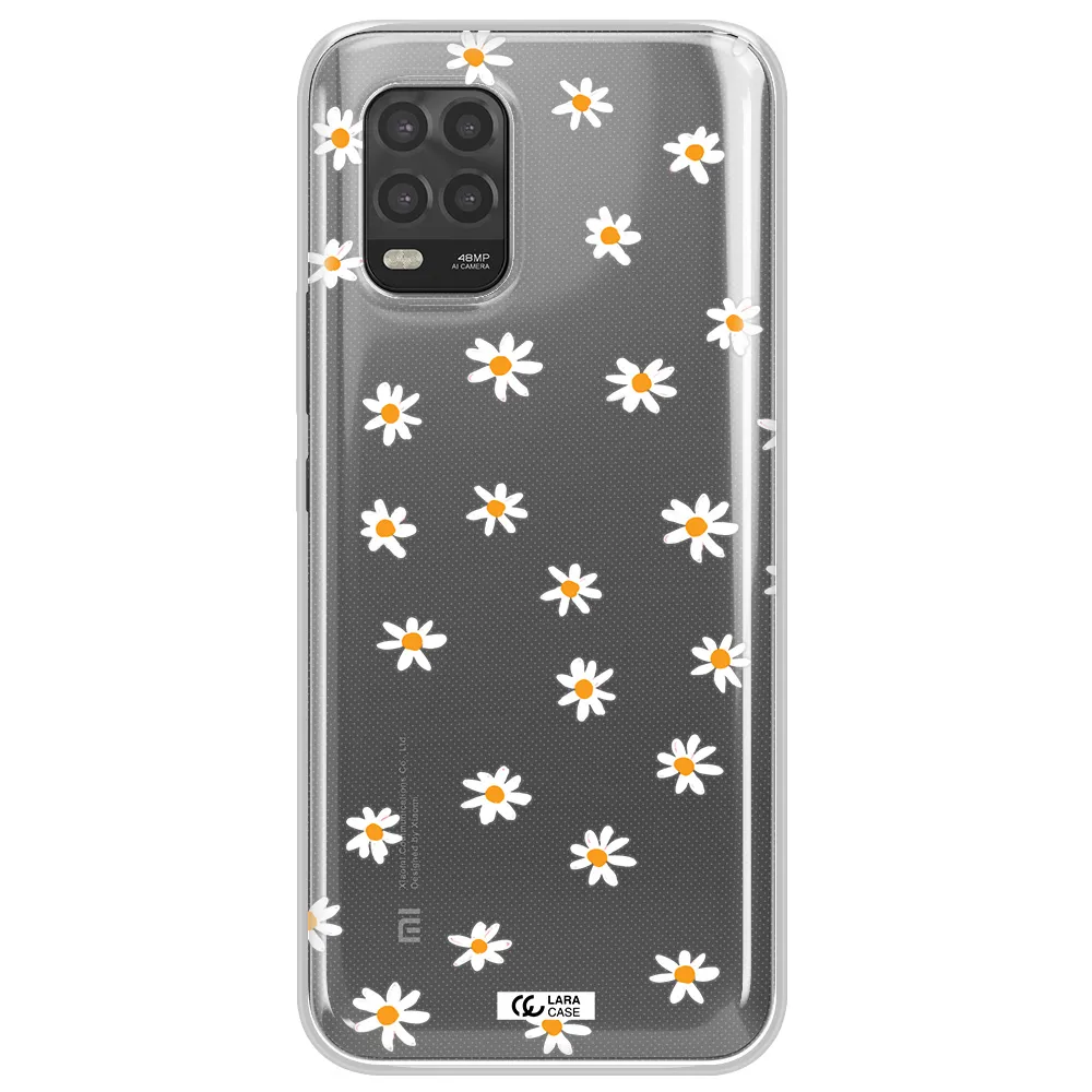 a white background with orange dots Xiaomi Mi 10 Lite Clear TPU Case