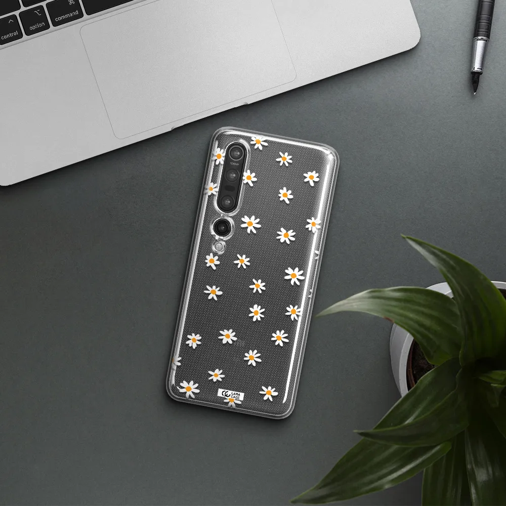 a white background with orange dots Xiaomi Mi 10 Pro Clear TPU Case