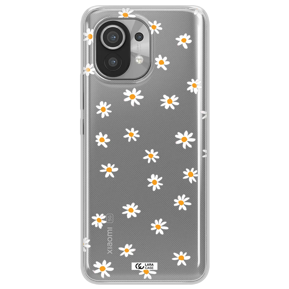 a white background with orange dots Xiaomi Mi 11 Clear TPU Case