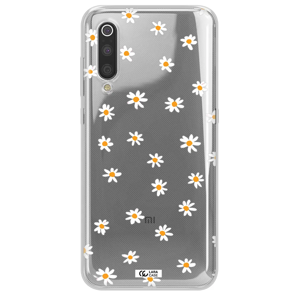 a white background with orange dots Xiaomi Mi 9 Clear TPU Case