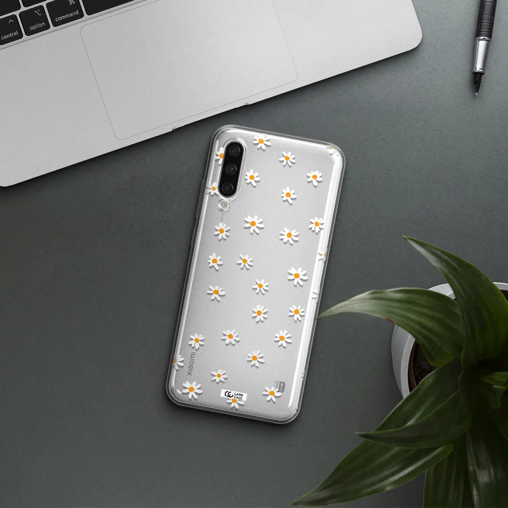 A White Background With Orange Dots Xiaomi Mi A3 Clear Tpu Case
