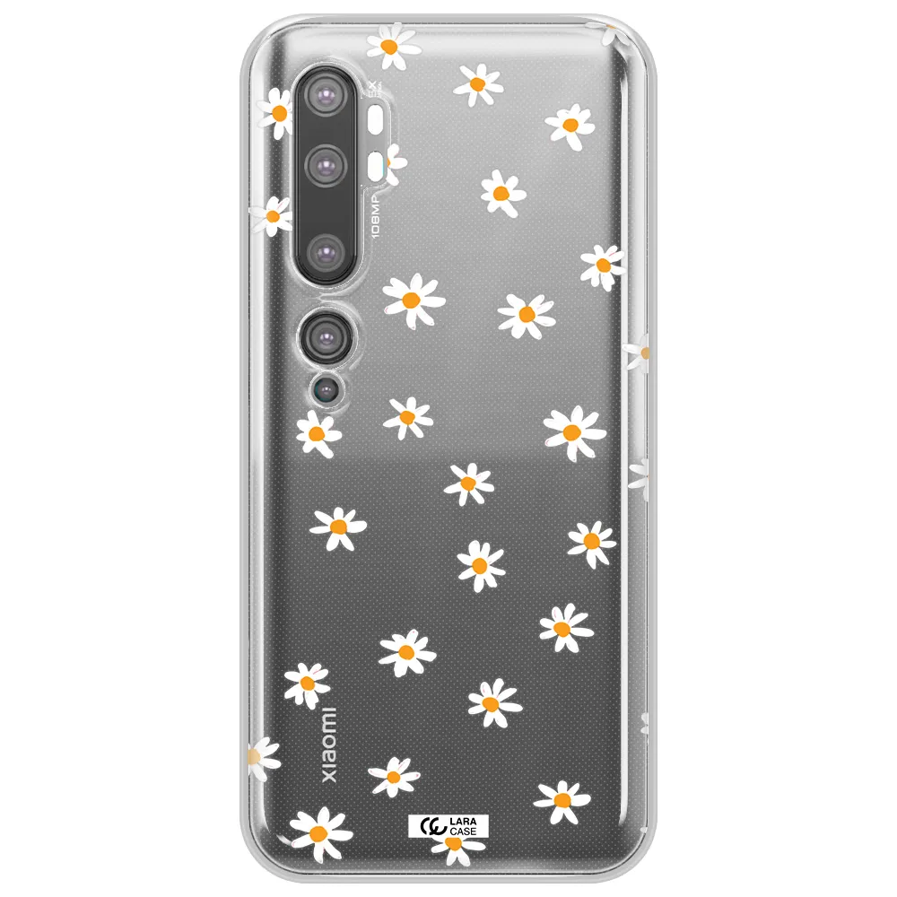 a white background with orange dots Xiaomi Mi Note 10 Clear TPU Case