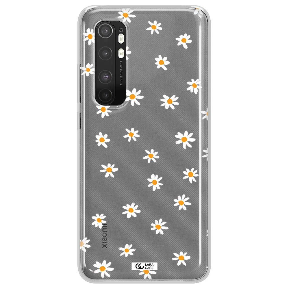 a white background with orange dots Xiaomi Mi Note 10 Lite Clear TPU Case