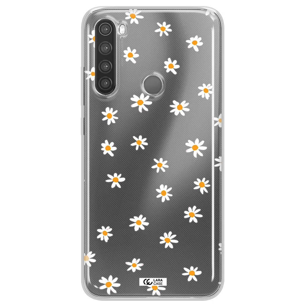 a white background with orange dots Xiaomi Note 8 Clear TPU Case