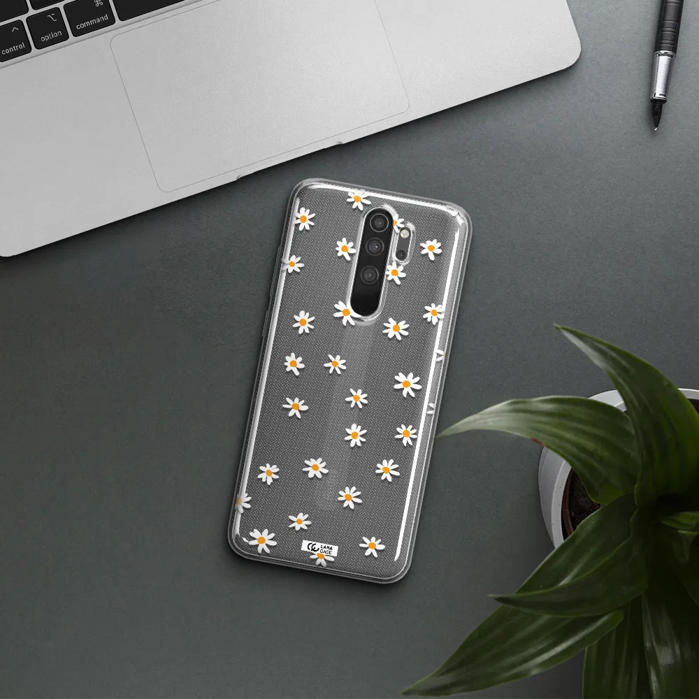 a white background with orange dots Xiaomi Note 8 Pro Clear TPU Case