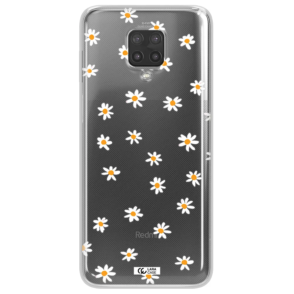 a white background with orange dots Xiaomi Note 9 Pro Clear TPU Case