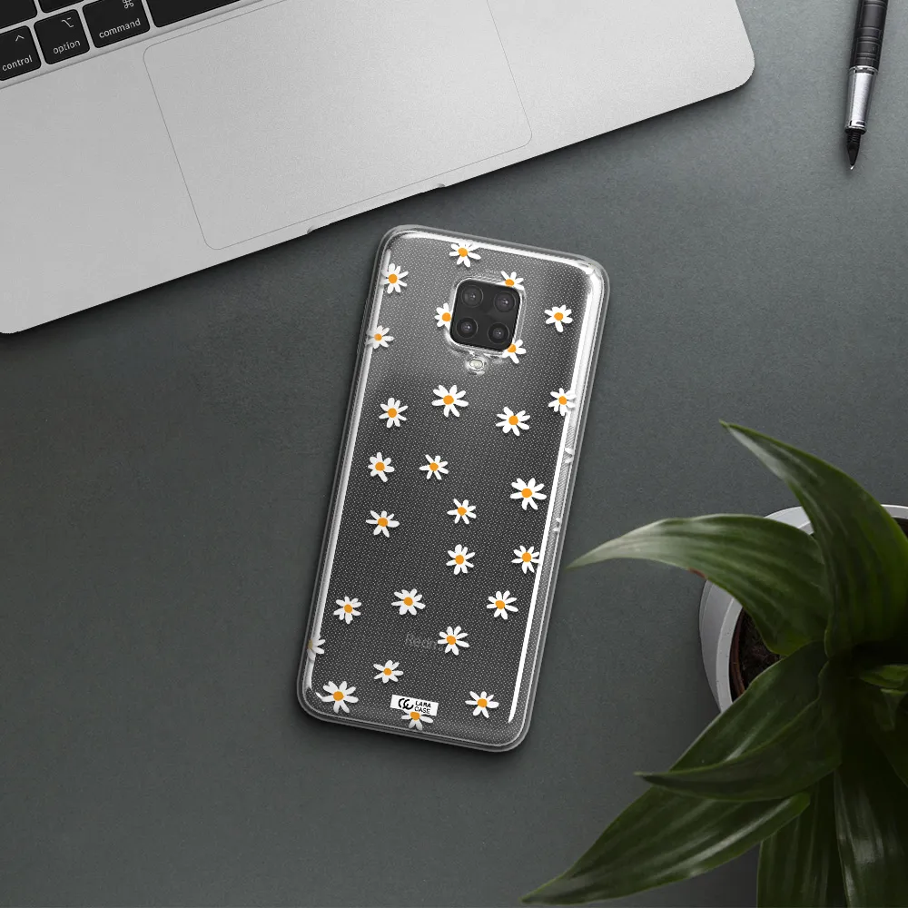 a white background with orange dots Xiaomi Note 9 Pro Clear TPU Case