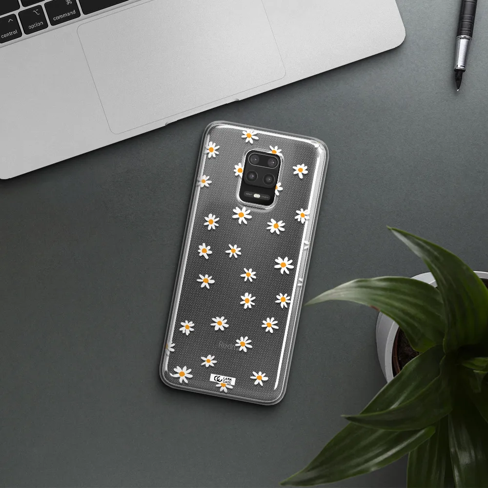 a white background with orange dots Xiaomi Note 9S Clear TPU Case