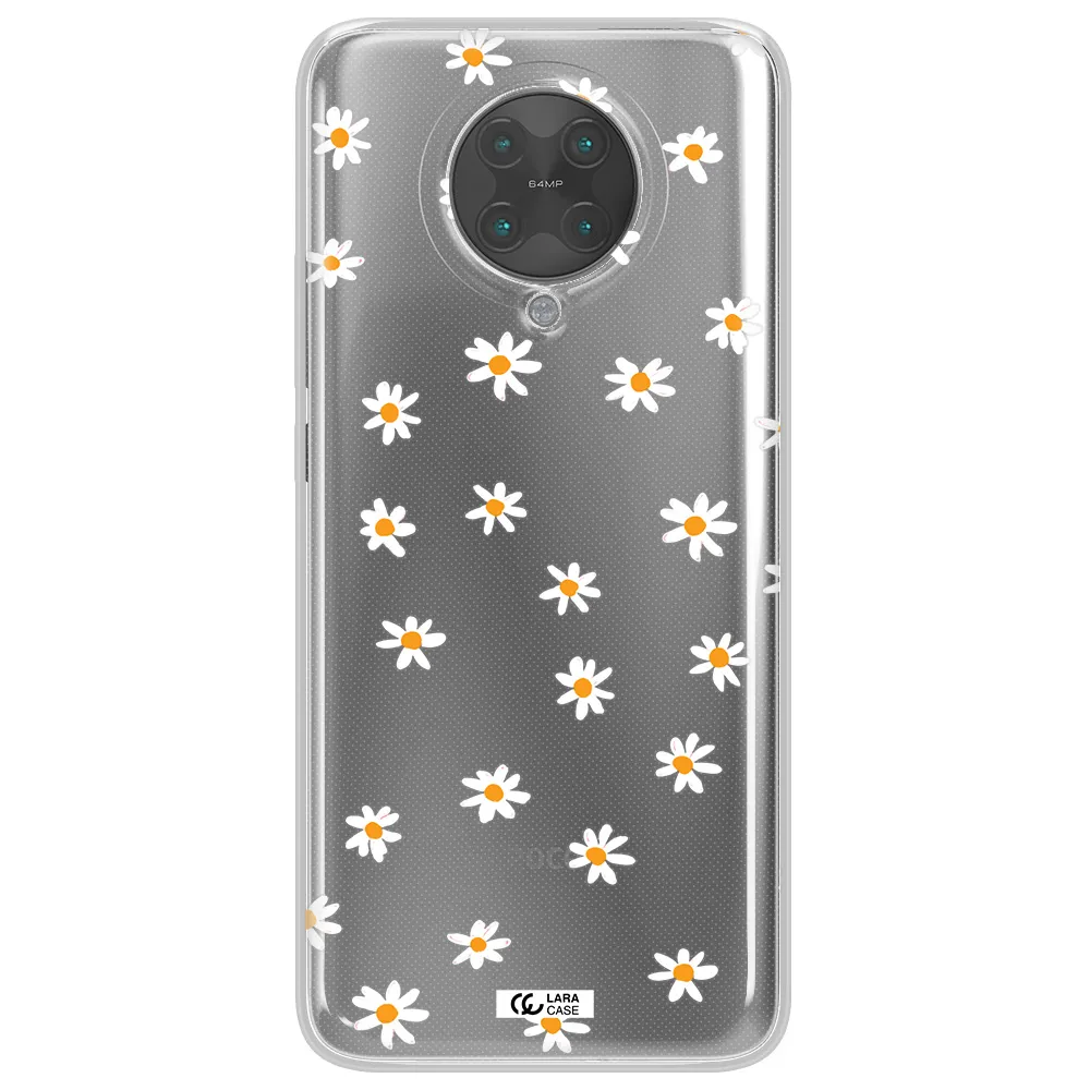 a white background with orange dots Xiaomi Poco F2 Pro Clear TPU Case