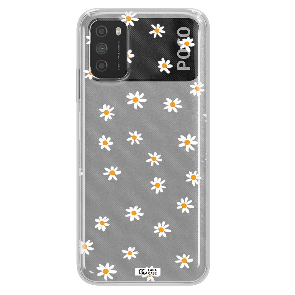 a white background with orange dots Xiaomi Poco M3 Clear TPU Case