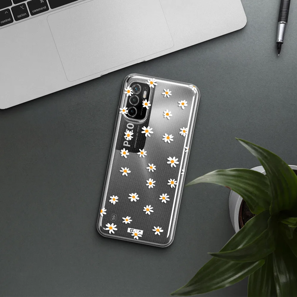 A White Background With Orange Dots Xiaomi Poco M3 Pro Clear Tpu Case