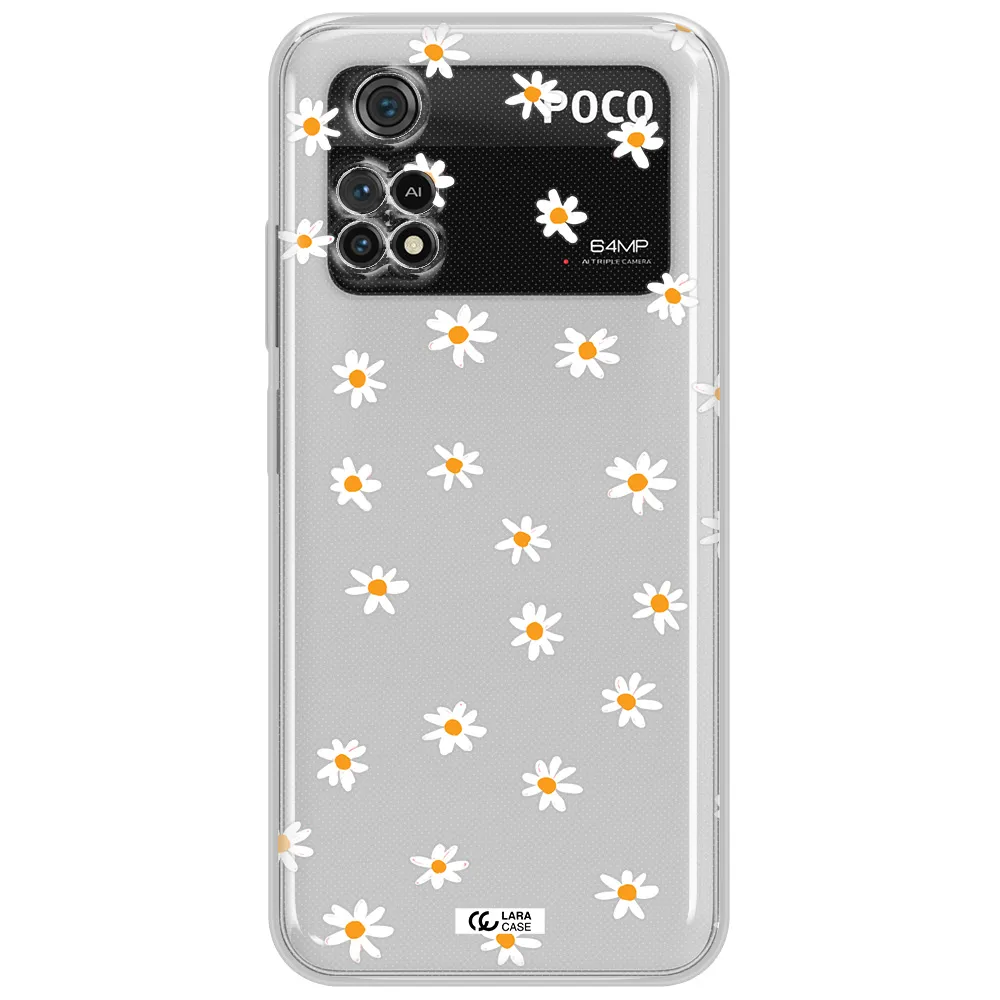 A White Background With Orange Dots Xiaomi Poco M4 Pro 4G Clear Tpu Case