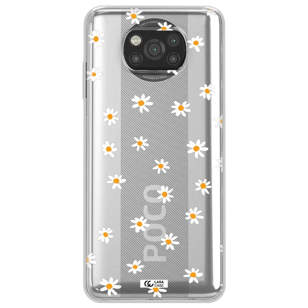a white background with orange dots Xiaomi Poco X3 Clear TPU Case