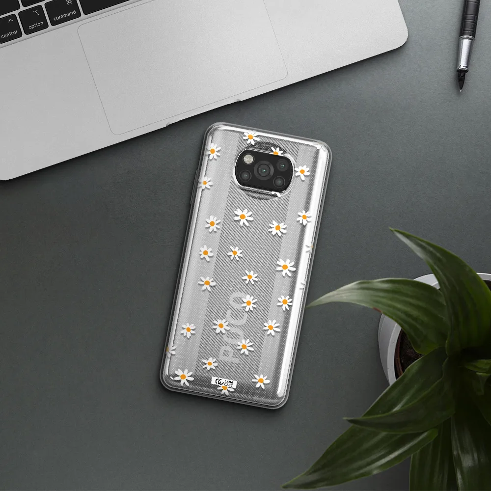 a white background with orange dots Xiaomi Poco X3 Clear TPU Case