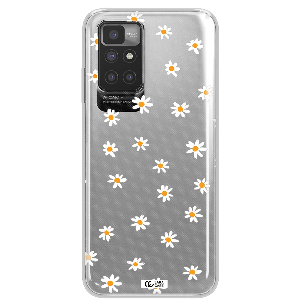 a white background with orange dots Xiaomi Redmi 10 Clear TPU Case