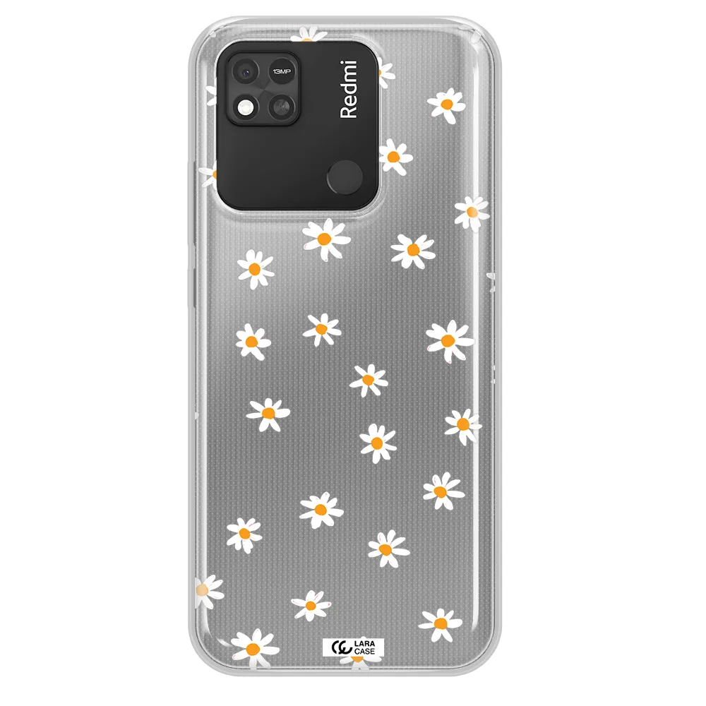 a white background with orange dots Xiaomi Redmi 10A Clear TPU Case