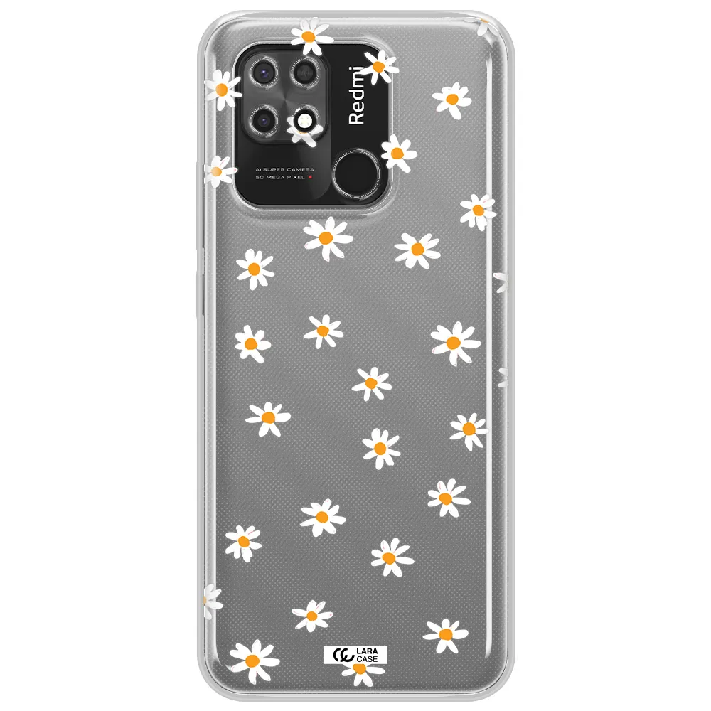 a white background with orange dots Xiaomi Redmi 10C Clear TPU Case